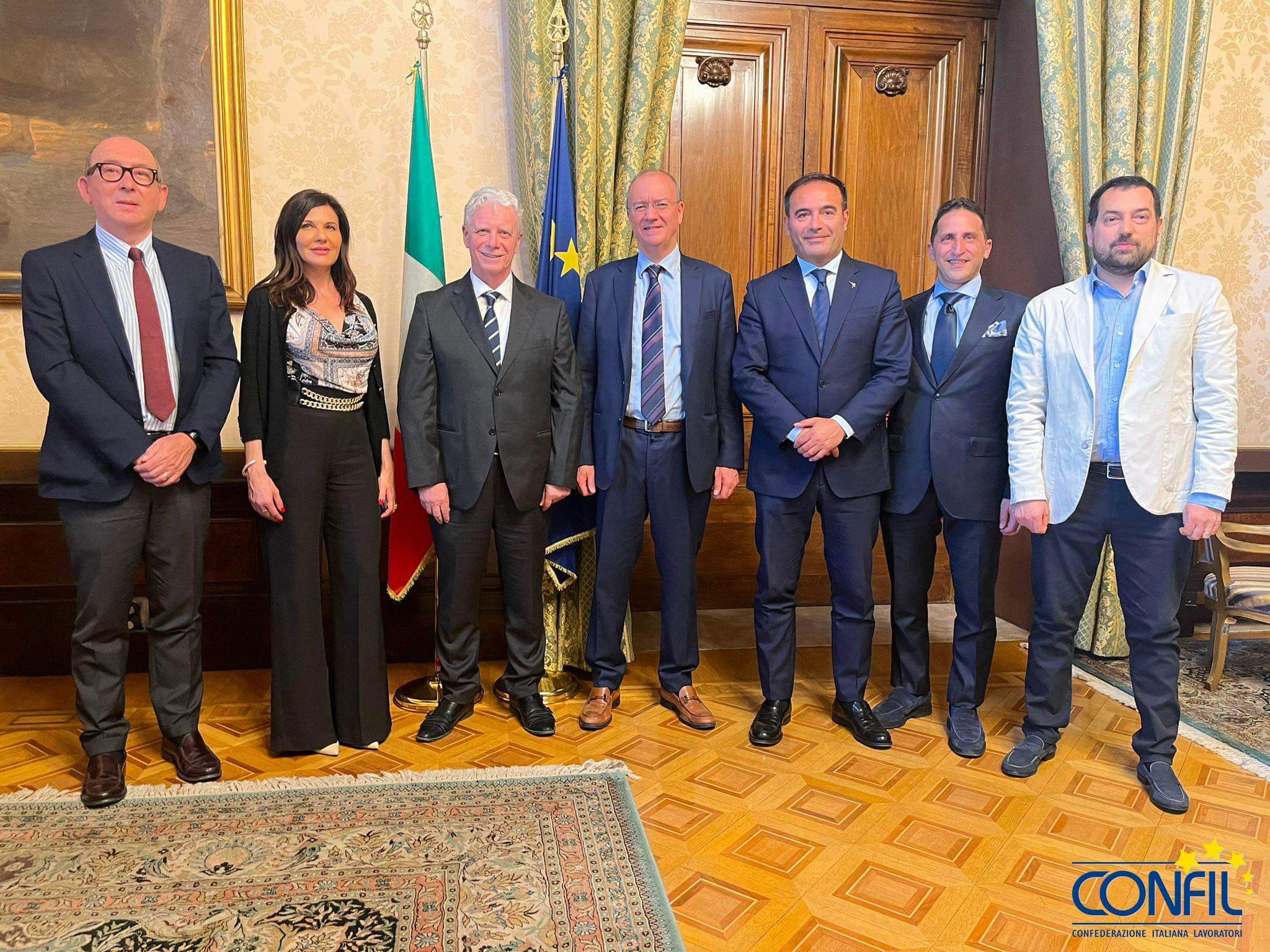 <strong>Luigi Minoia Segretario Generale della CONFIL, L’on. Rossano Sasso incontrano il Ministro dell’ Istruzione e del Merito  Giuseppe Valditara</strong>